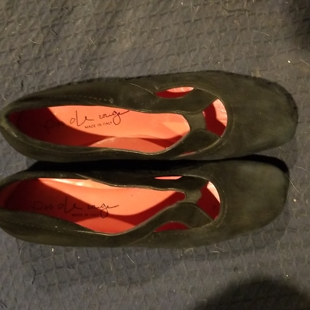 Leather and suede casual shoes, black, pasole rouge